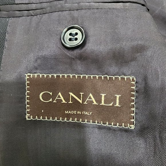 Canali Brown Label Travel Water Resistant 13290 Black Two Button Wool Blazer 44 - Picture 2 of 8